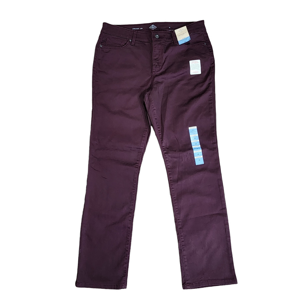 St. John's Bay Women's Ankle/Cropped Pants in Deep Plum